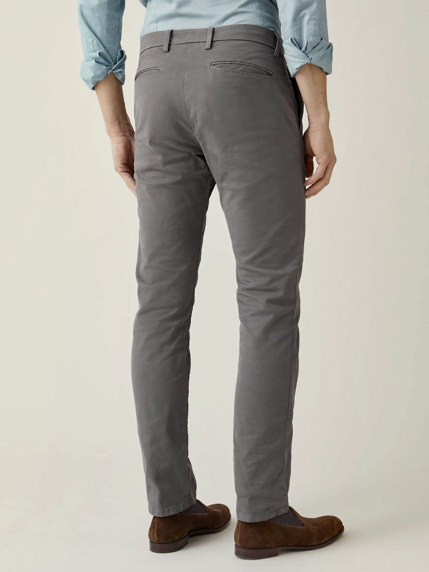 Slim Fit Chino Cotton Pants | Mid Grey | FE13