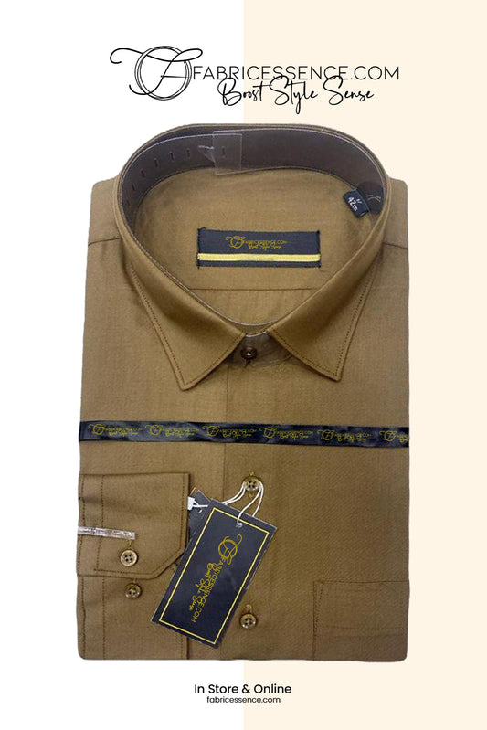 Men's Plain Formal Shirt - | Dark Brown | FE1199CC