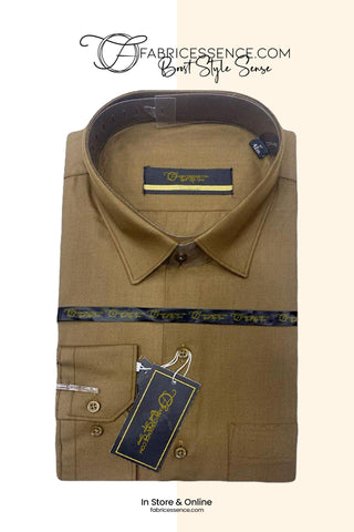 Men's Plain Formal Shirt - | Dark Brown | FE1199CC