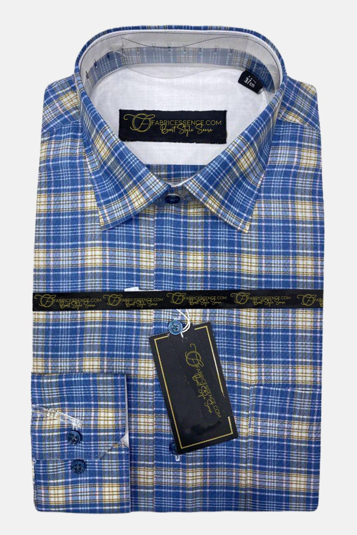 Men's Check Formal Shirt - CSM-2404 | Size 17 to 17.5, Full Sleeves, Comfortable Cotton