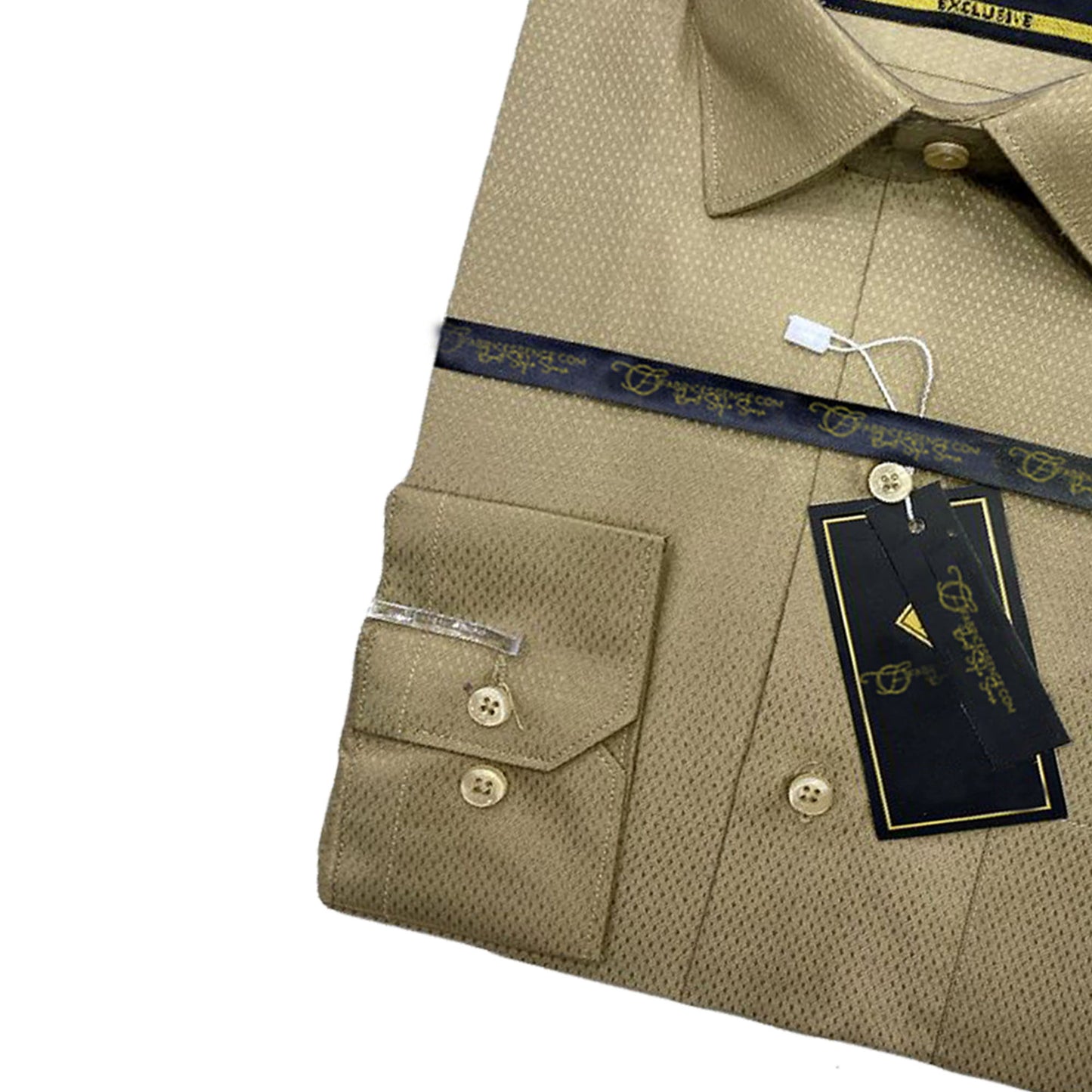 Self Dot Design Dobby Formal Shirt - Beige | DFE2404 |