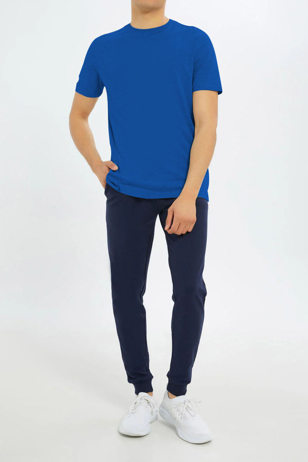 T-Shirt Plain Round Neck - Blue - RNTS-105 |