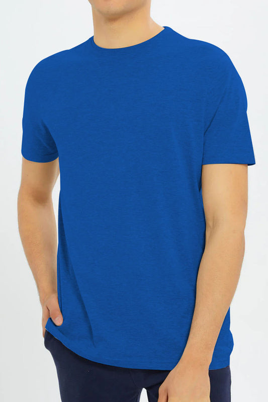 T-Shirt Plain Round Neck - Blue - RNTS-105 |