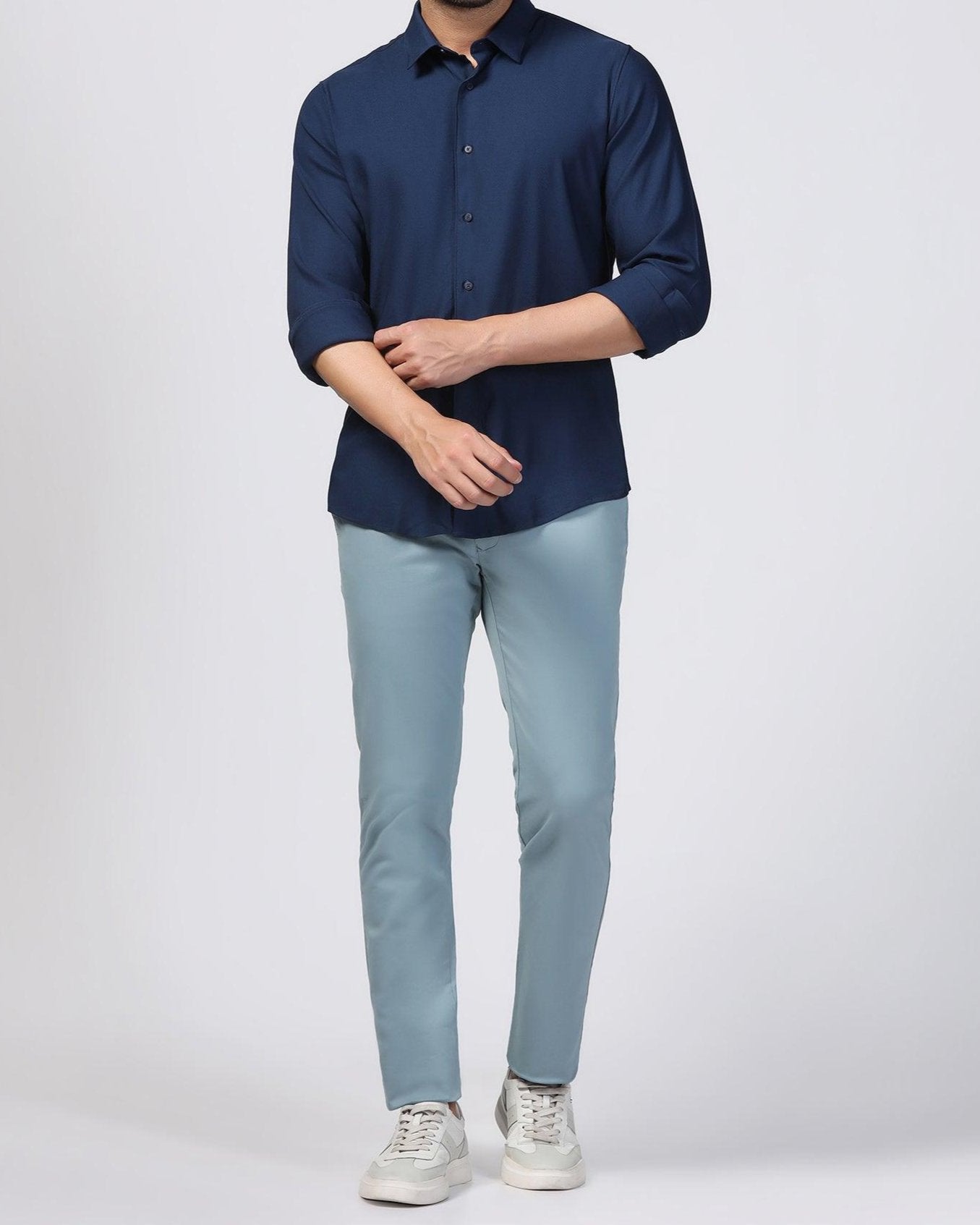 Z Men's Casual Shirt Slim Fit - Navy Blue || SCS0024 |