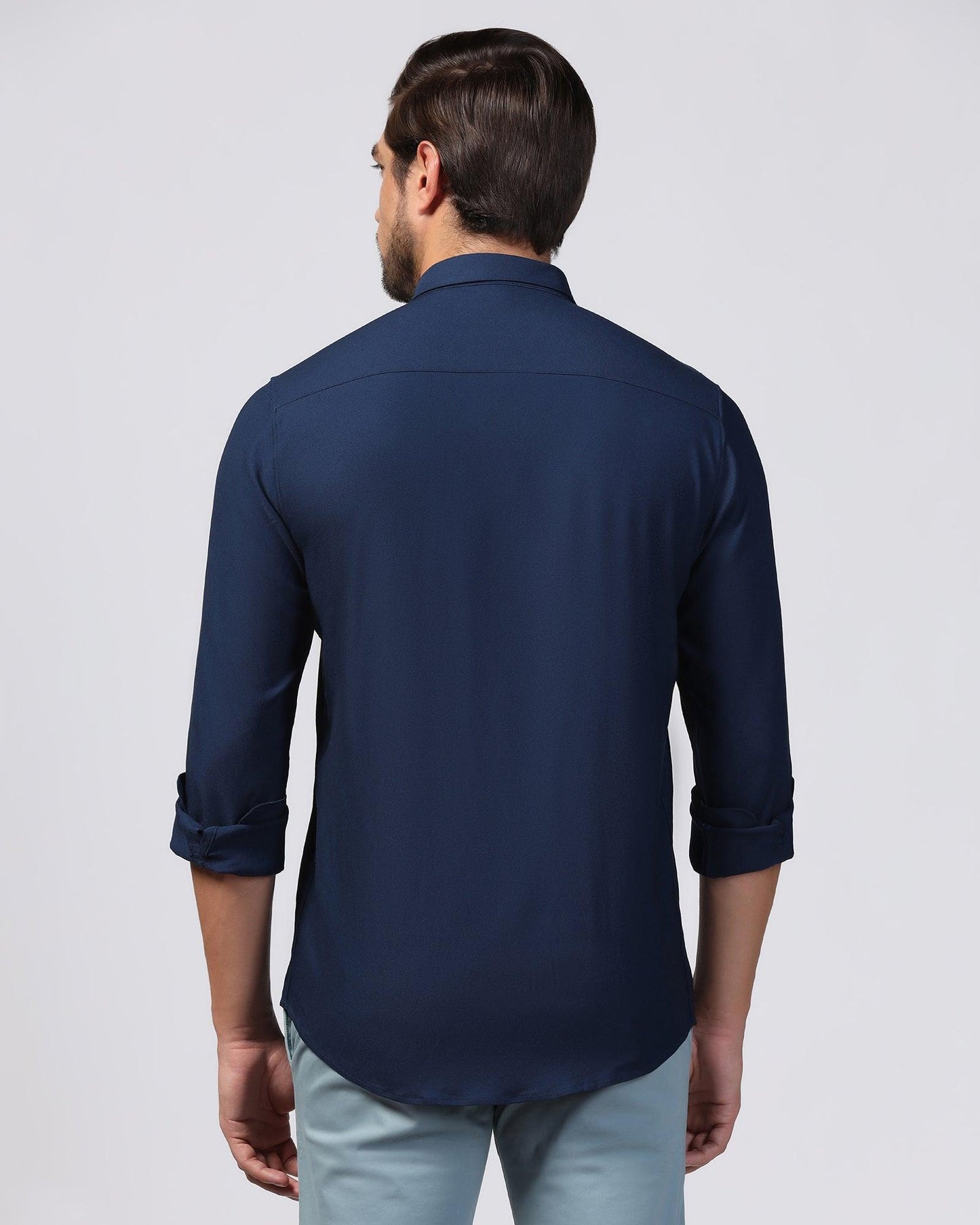 Z Men's Casual Shirt Slim Fit - Navy Blue || SCS0024 |