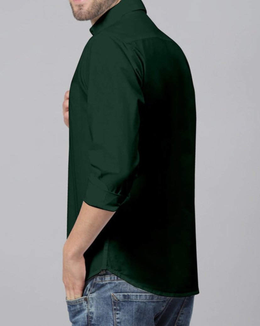 Z Men's Casual Shirt Slim Fit - Bottle Green || SCS0033 |