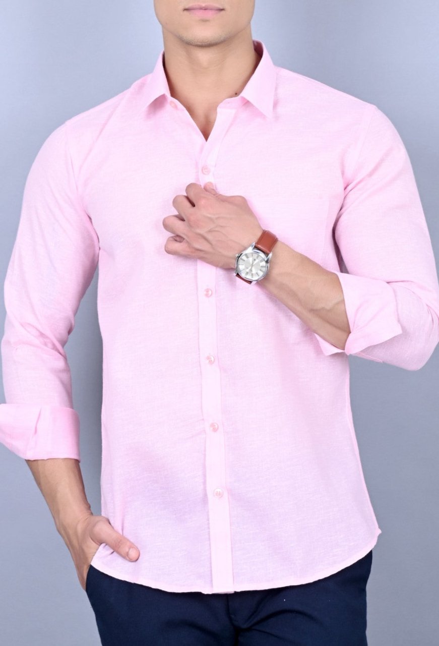 Z Men's Casual Shirt Slim Fit - Light Pink || SCS0014 |