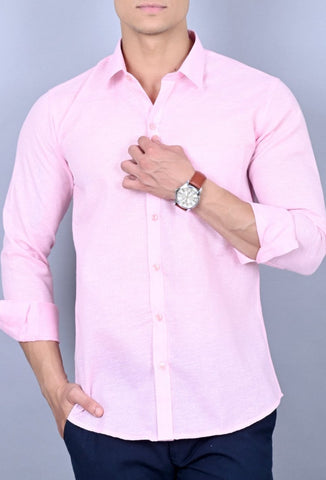X Men's Casual Shirt Slim Fit - Light Pink || SCS0014 |
