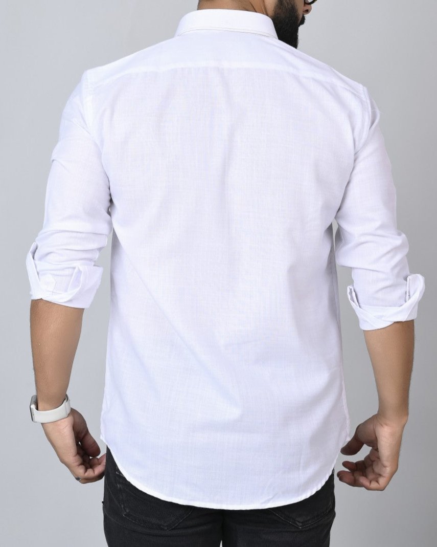 Z Men's Casual Shirt Slim Fit - White || SCS0020 |