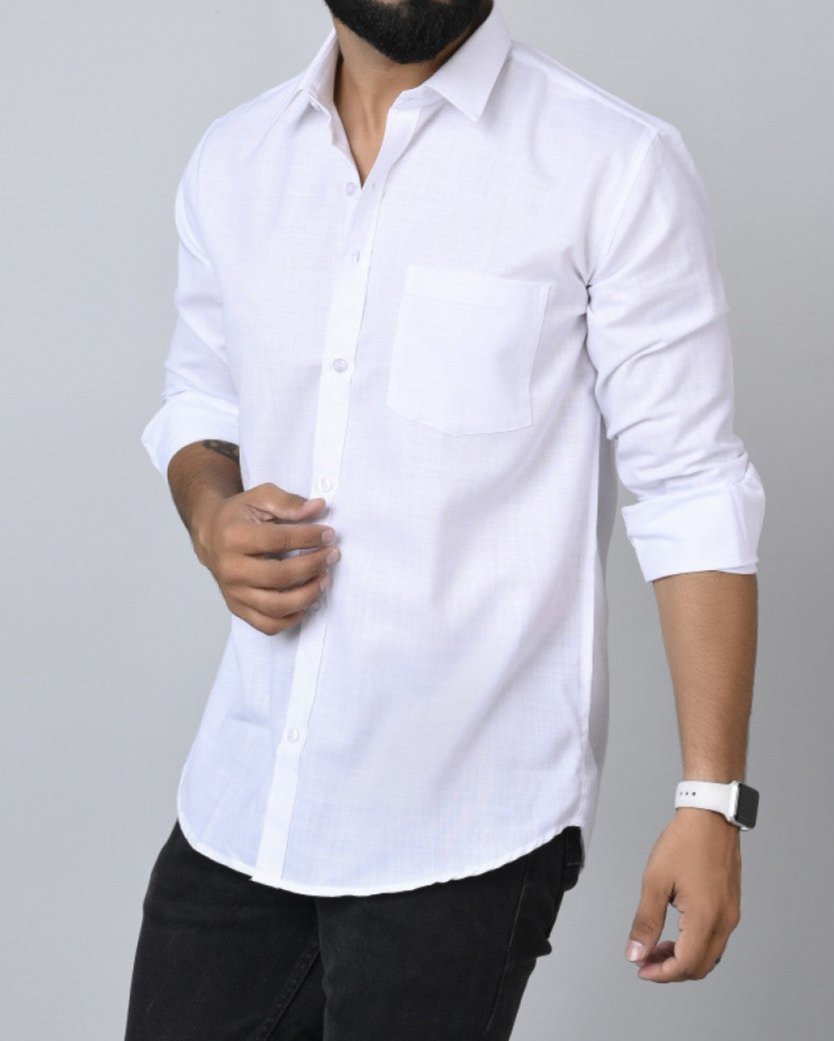 Z Men's Casual Shirt Slim Fit - White || SCS0020 |