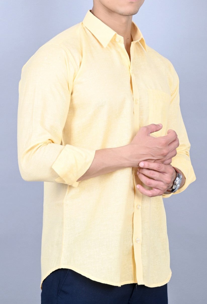 Z Men's Casual Shirt Slim Fit - Yellow || SCS0032 |