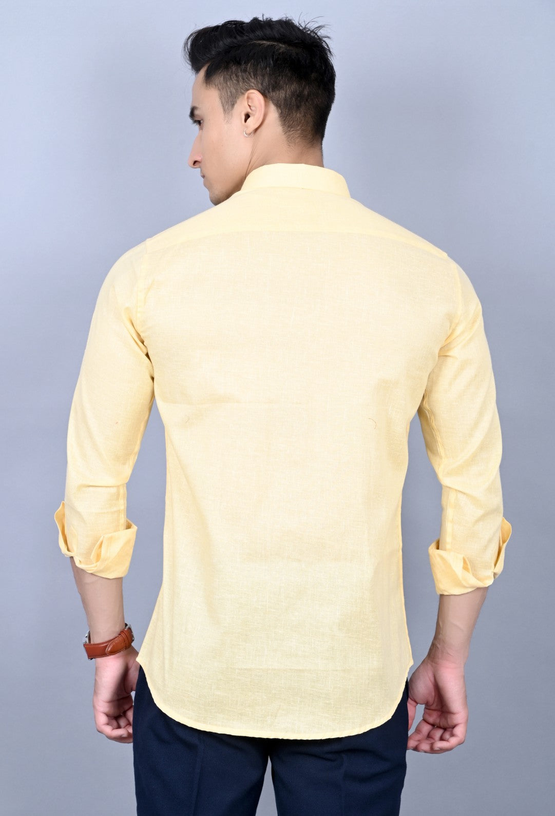 Z Men's Casual Shirt Slim Fit - Yellow || SCS0032 |