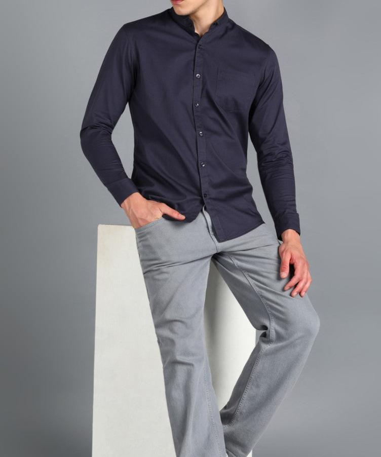 X Men's Casual Shirt Slim Fit - Dark Grey || SCS0034 |