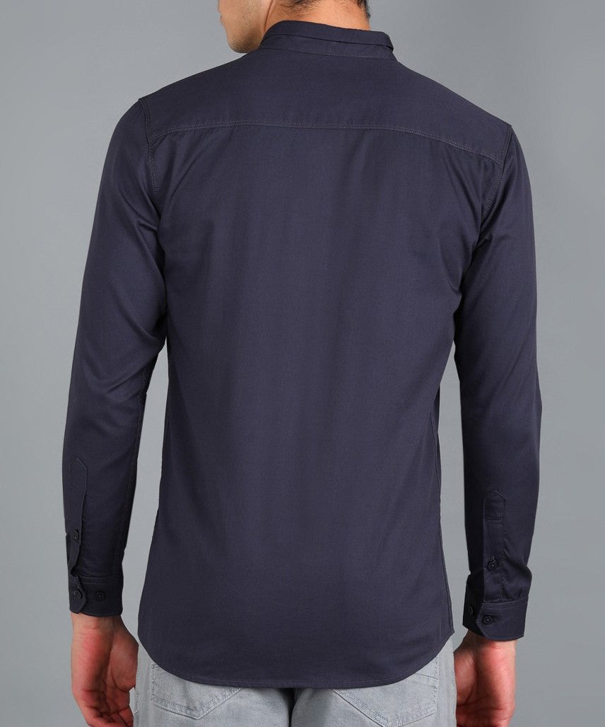 X Men's Casual Shirt Slim Fit - Dark Grey || SCS0034 |