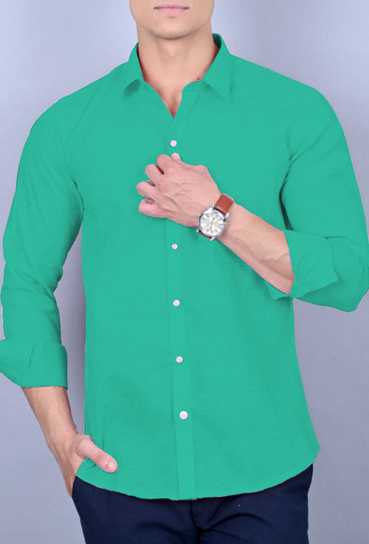 Z Men's Casual Shirt Slim Fit  - Sea Green || SCS0024 |