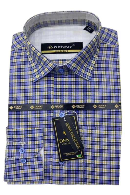 Check Formal Shirt - CFS-0034 | Full Sleeves, Regular Fit, Cotton | Affordable Quality | Sizes 14.5 to 16.5