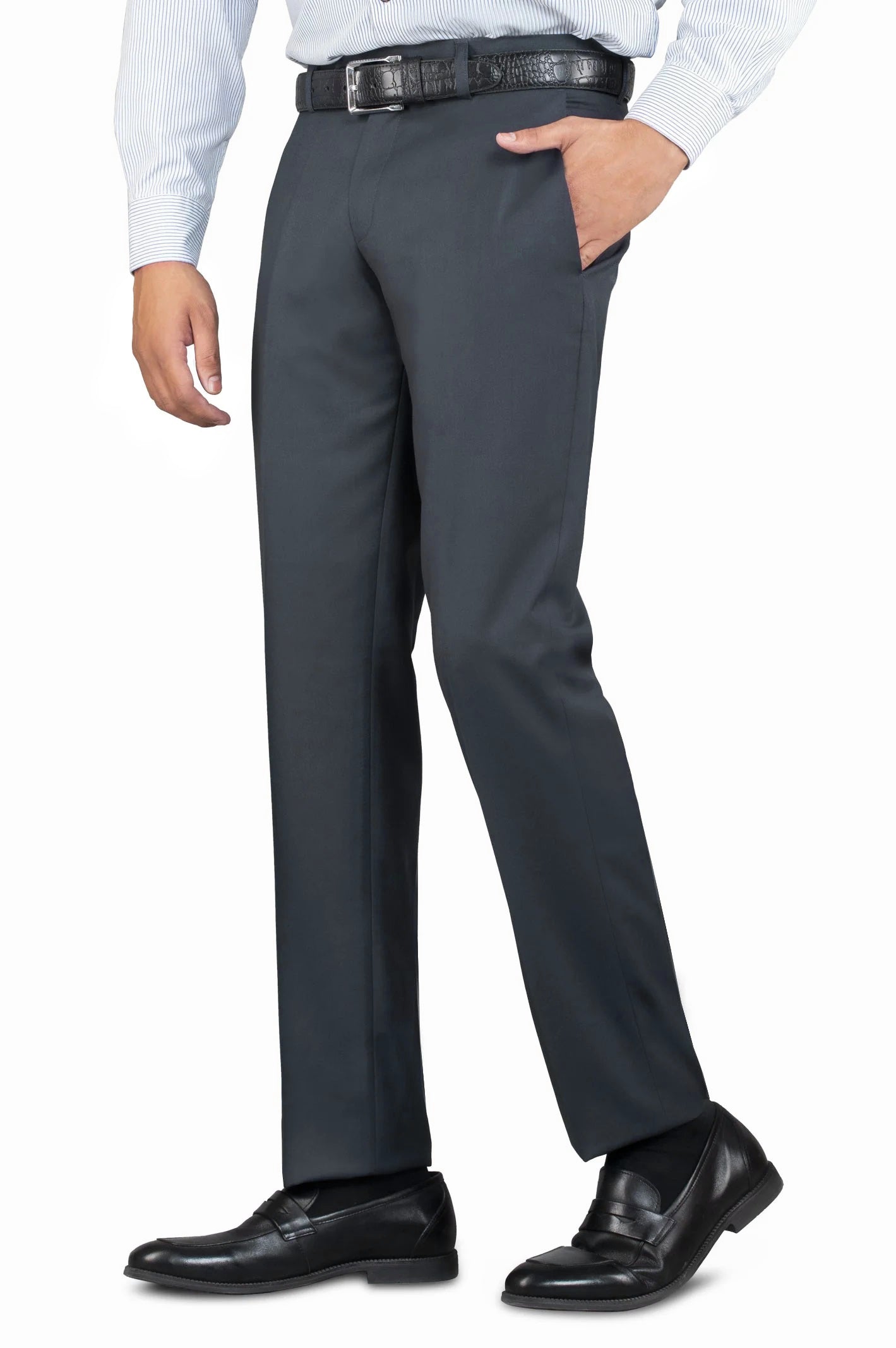 Men's Formal Executive Dress Trouser Pant - Dark Grey 3016 | Premium Quality | Perfect for Office & Formal Events
