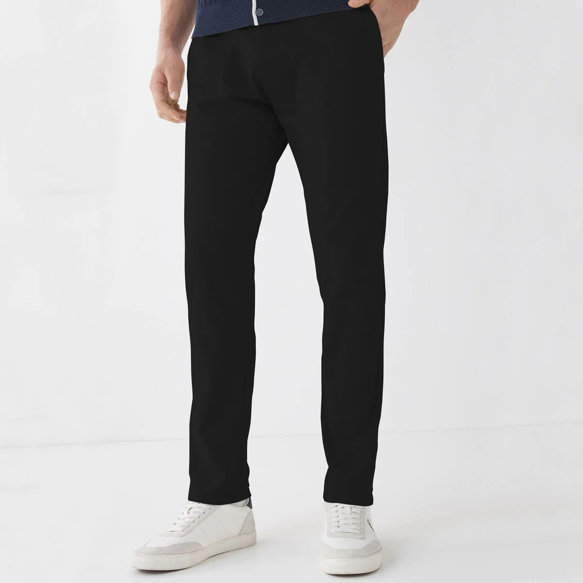 Chino Cotton Slim Fit Dress Pants - | Black | FE08