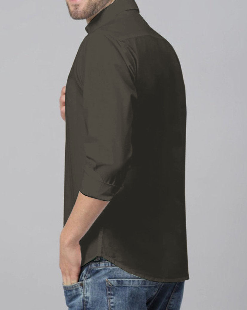 Z Mens Casual Shirt Slim Fit - Mehndi Green || SCS0032 |