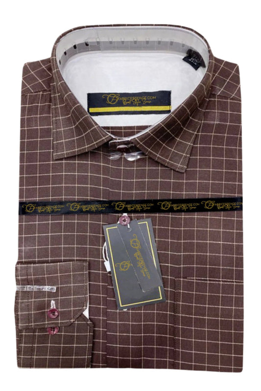 Bespoke Men's Check Formal Shirt - CFS-0049 | Classic Fit & Premium Quality
