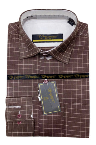 Bespoke Men's Check Formal Shirt - CFS-0049 | Classic Fit & Premium Quality