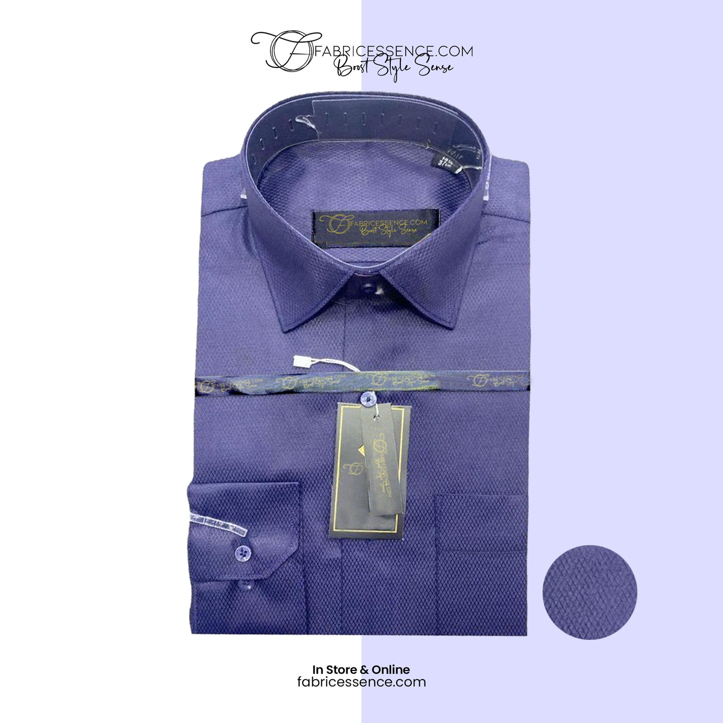 Self Diamond Design Dobby Formal Shirt - Blue | DFE2403 |