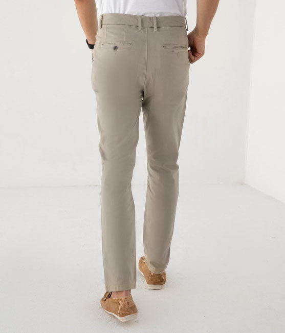 Chino Cotton Slim Fit Dress Pants - | Beige | FE02