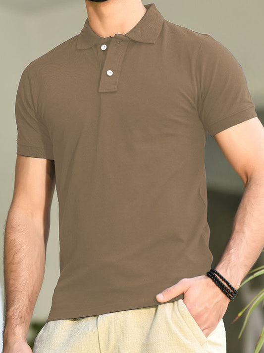 Polo T-Shirt Basic - Brown- POLO-024