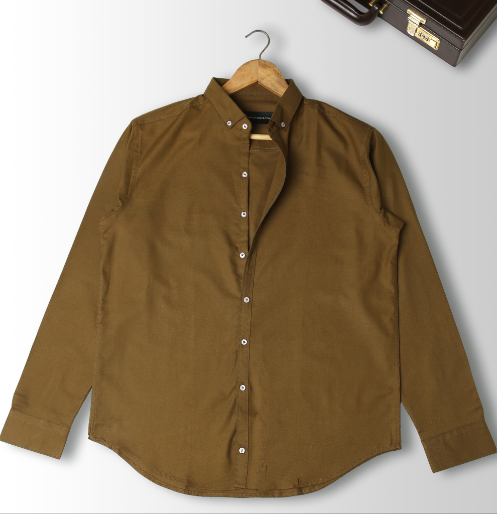 Trendy Light Weight Chambray - Casual Shirt - Slim Fit || Brown |