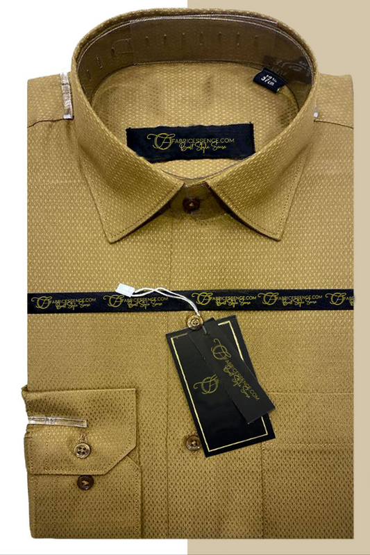 Self Dot Design Dobby Formal Shirt - Brown | DFE2408 |