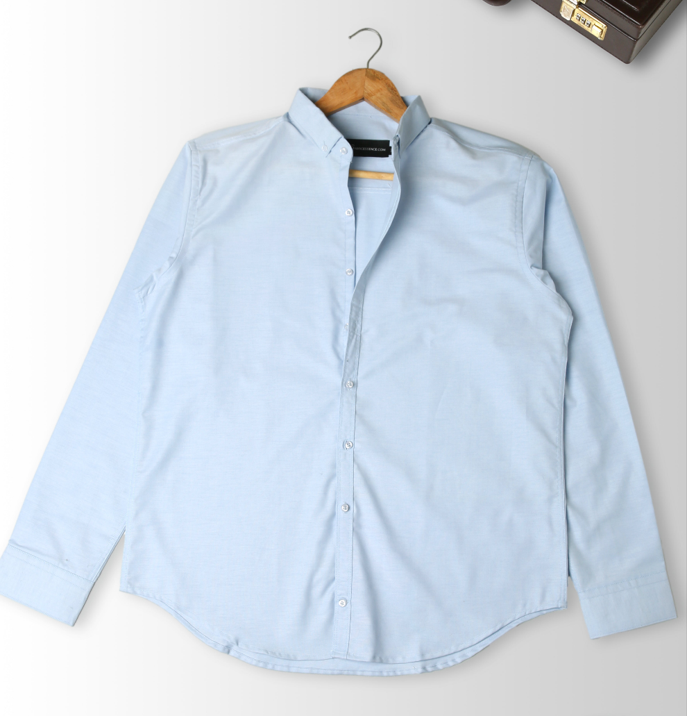 Trendy Light Weight Chambray - Casual Shirt - Slim Fit || Light Blue |