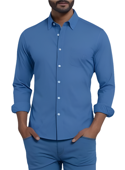 X Men's Casual Shirt Slim Fit - Grayish Blue || SCS0012 |