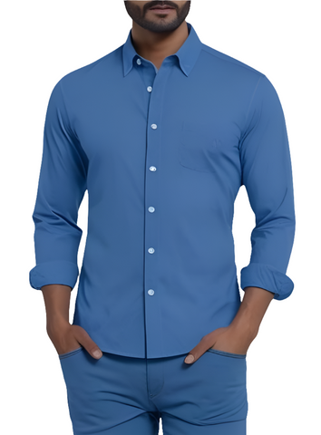 X Men's Casual Shirt Slim Fit - Grayish Blue || SCS0012 |