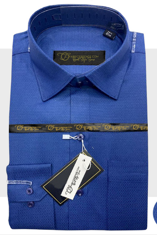 Self Diamond Design Dobby Formal Shirt - Royal Blue | DFE2410 |
