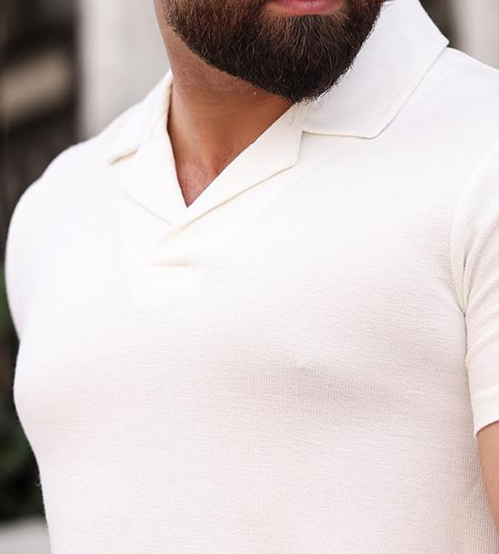 Polo Exclusive V Neck T-Shirt - White (POLO-101)