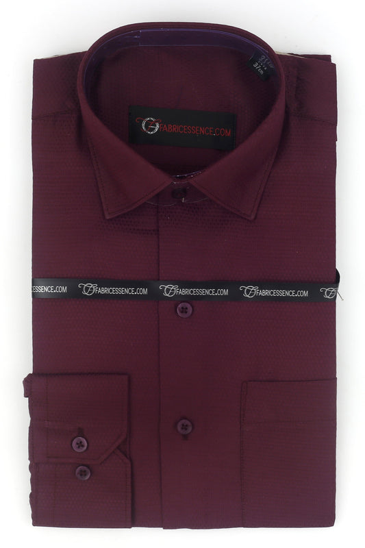 Dobby Self-Design Textured Formal Shirt  – Executive Formal- Maroon | S142401