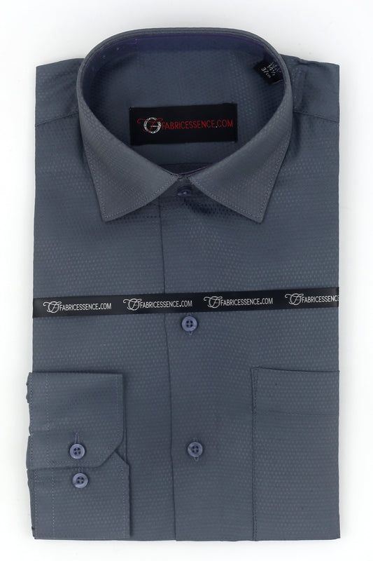 Dobby Self-Design Textured Formal Shirt  – Executive Formal - Dark Grey | S142403 |