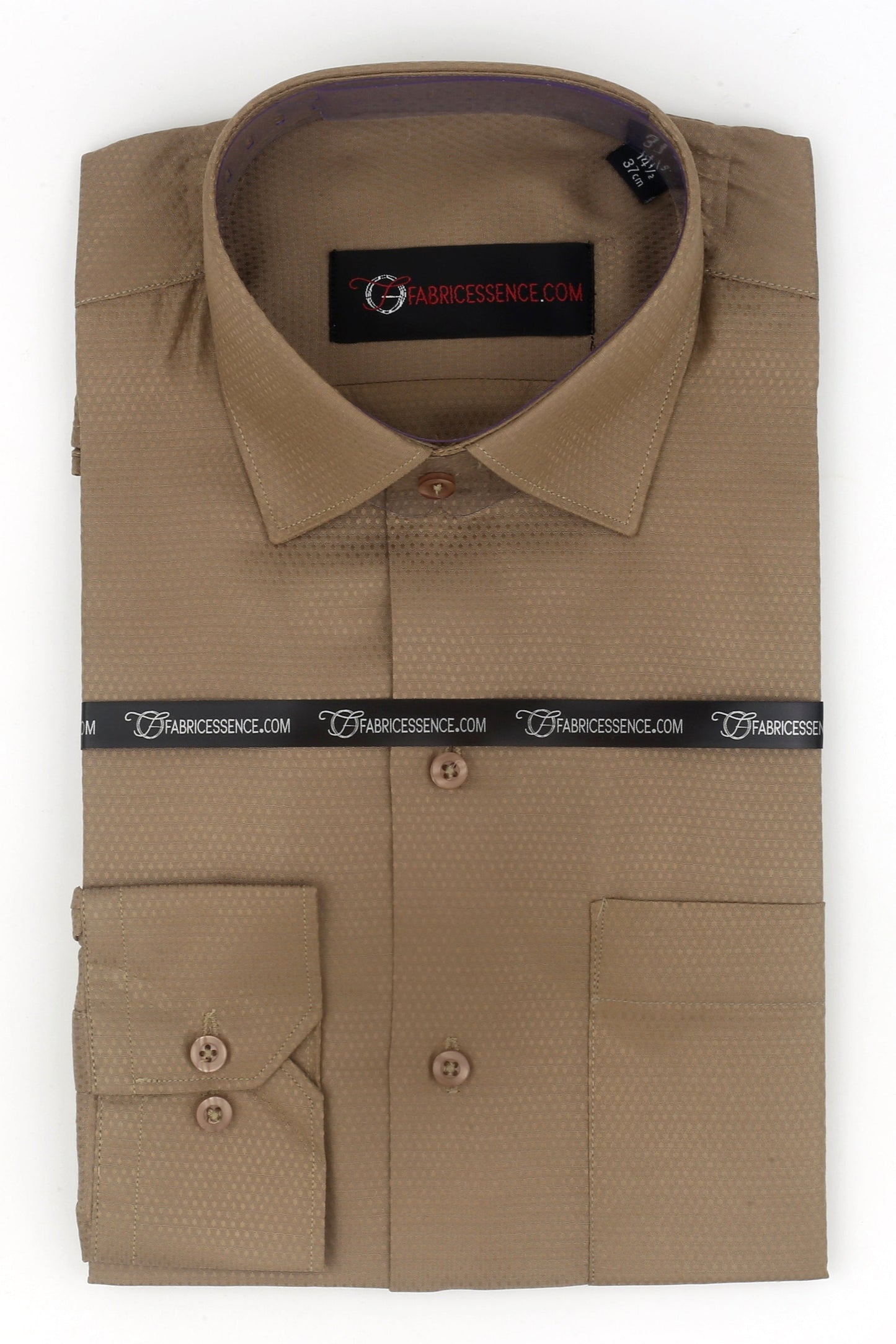 Dobby Self-Design Textured Formal Shirt  β Executive Formal - Dark Beige | S142404 |
