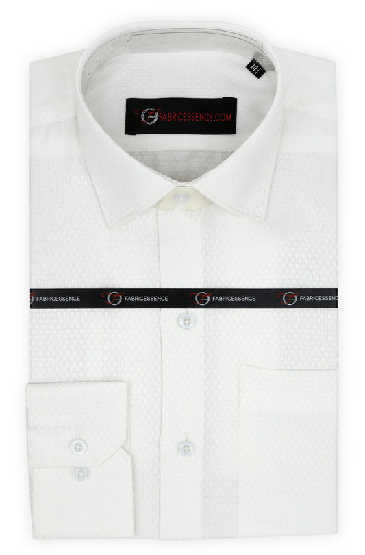 Dobby Self-Design Textured Formal Shirt  β Executive Formal-  Off White | 2025 C|