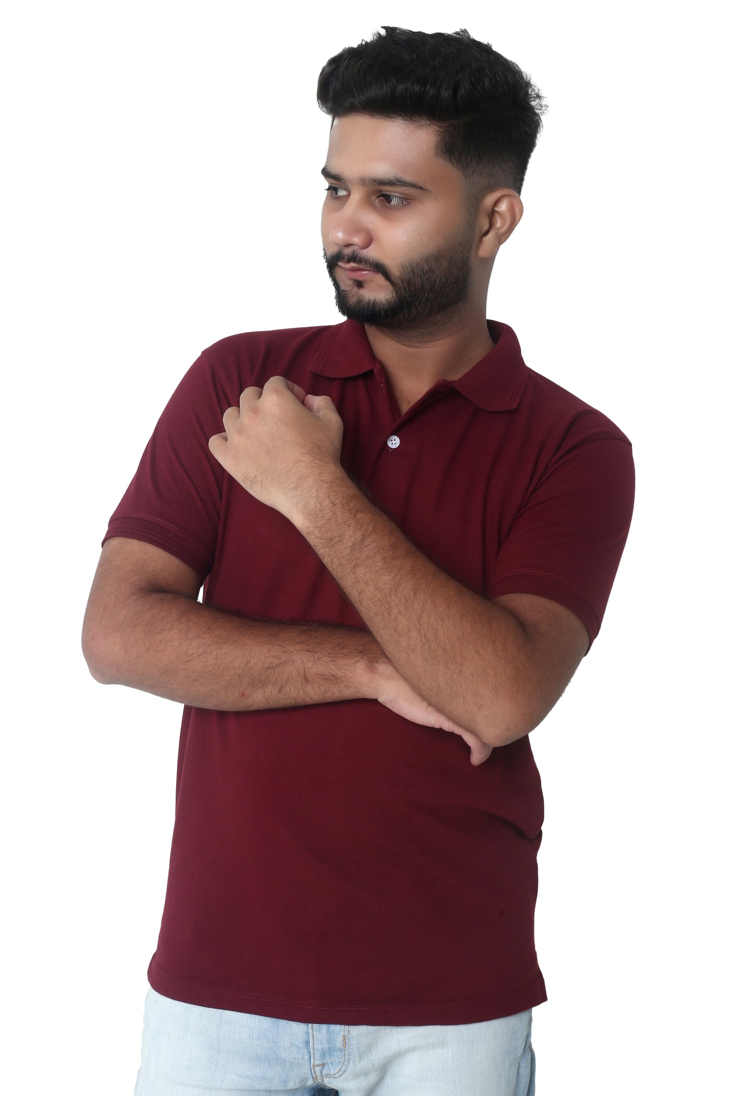 Polo T-Shirt Basic - Maroon - POLO-023