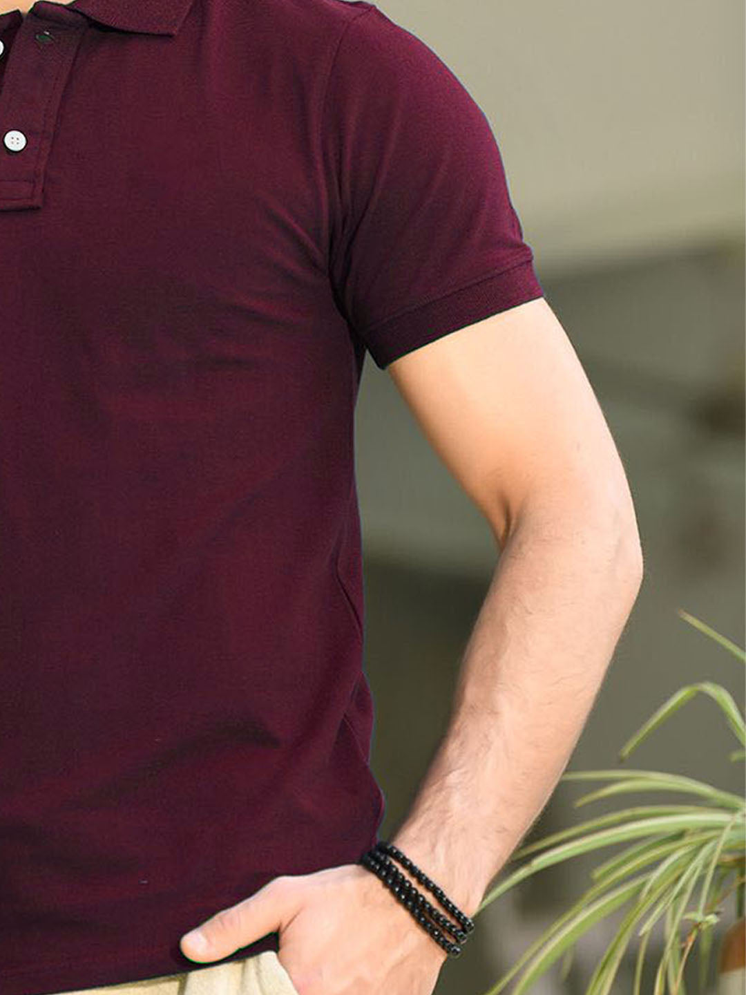 Polo T-Shirt Basic - Maroon - POLO-023