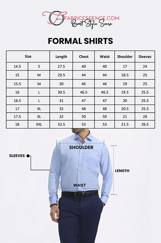 Men's Plain Formal Shirt - | Sky Blue | FE1199CC
