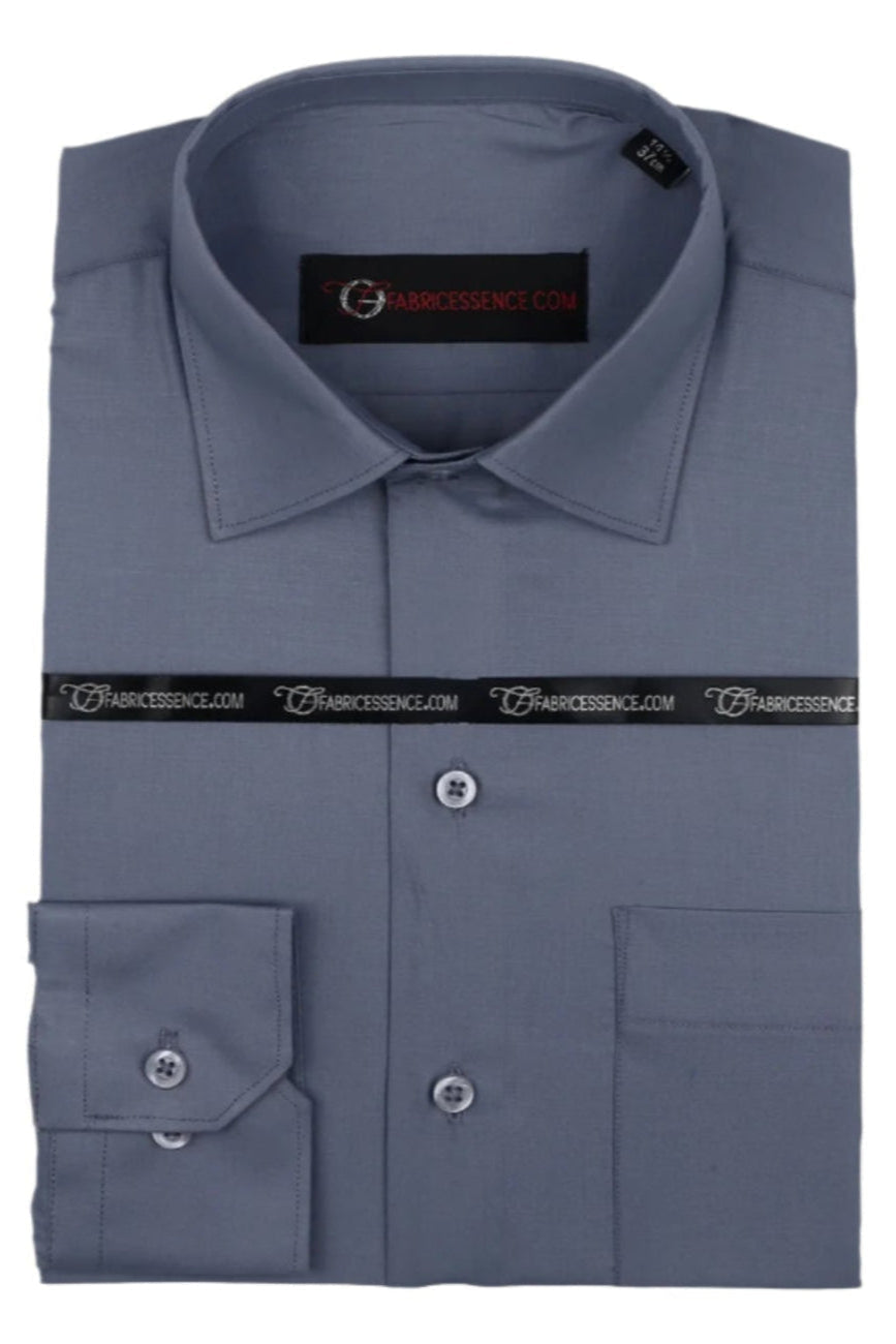 Men's Plain Formal Shirt - | Medium Grey | FE1199CC