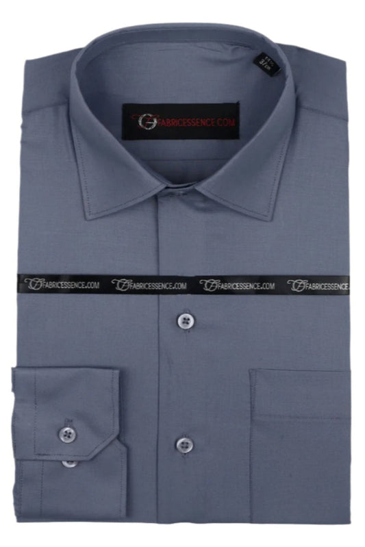 Men's Plain Formal Shirt - | Medium Grey | FE1199CC