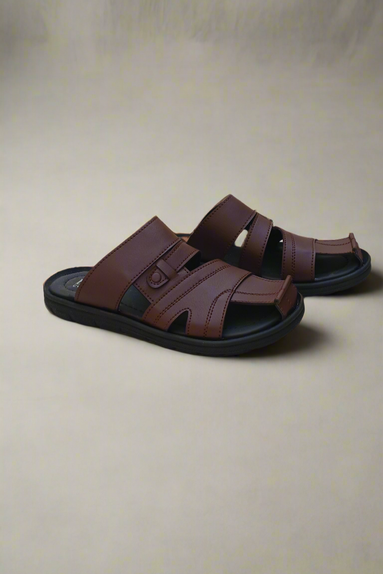 Unique Style Soft Sole Slippers - Brown - BC02