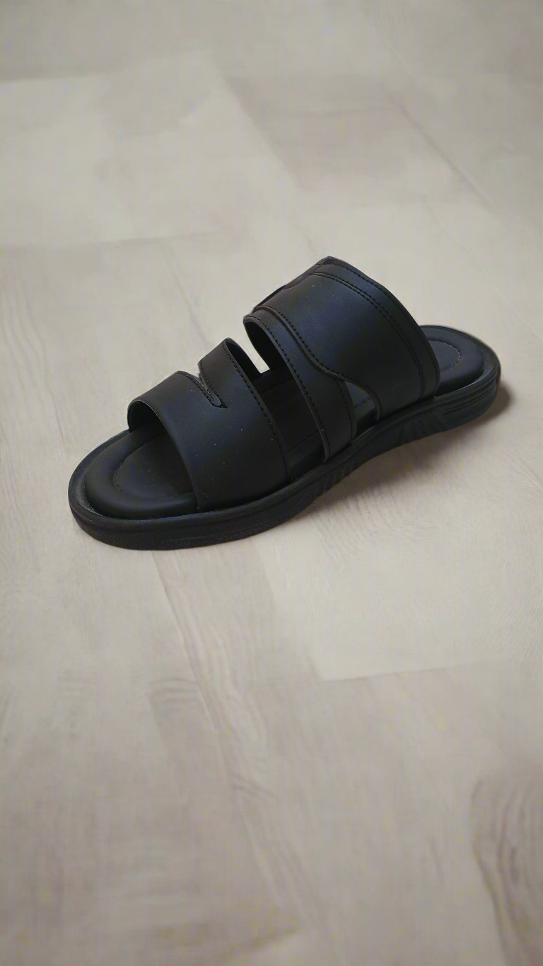 Soft Sole Stylish Slippers - Black - SS 003