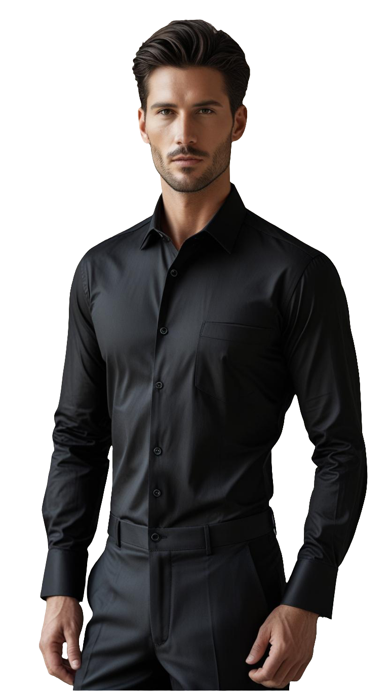 Signature Men's Plain Formal Shirt - | Black | FCPS0024
