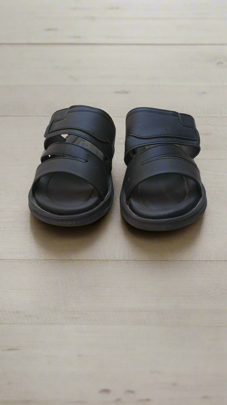 Soft Sole Stylish Slippers - Black - SS 003