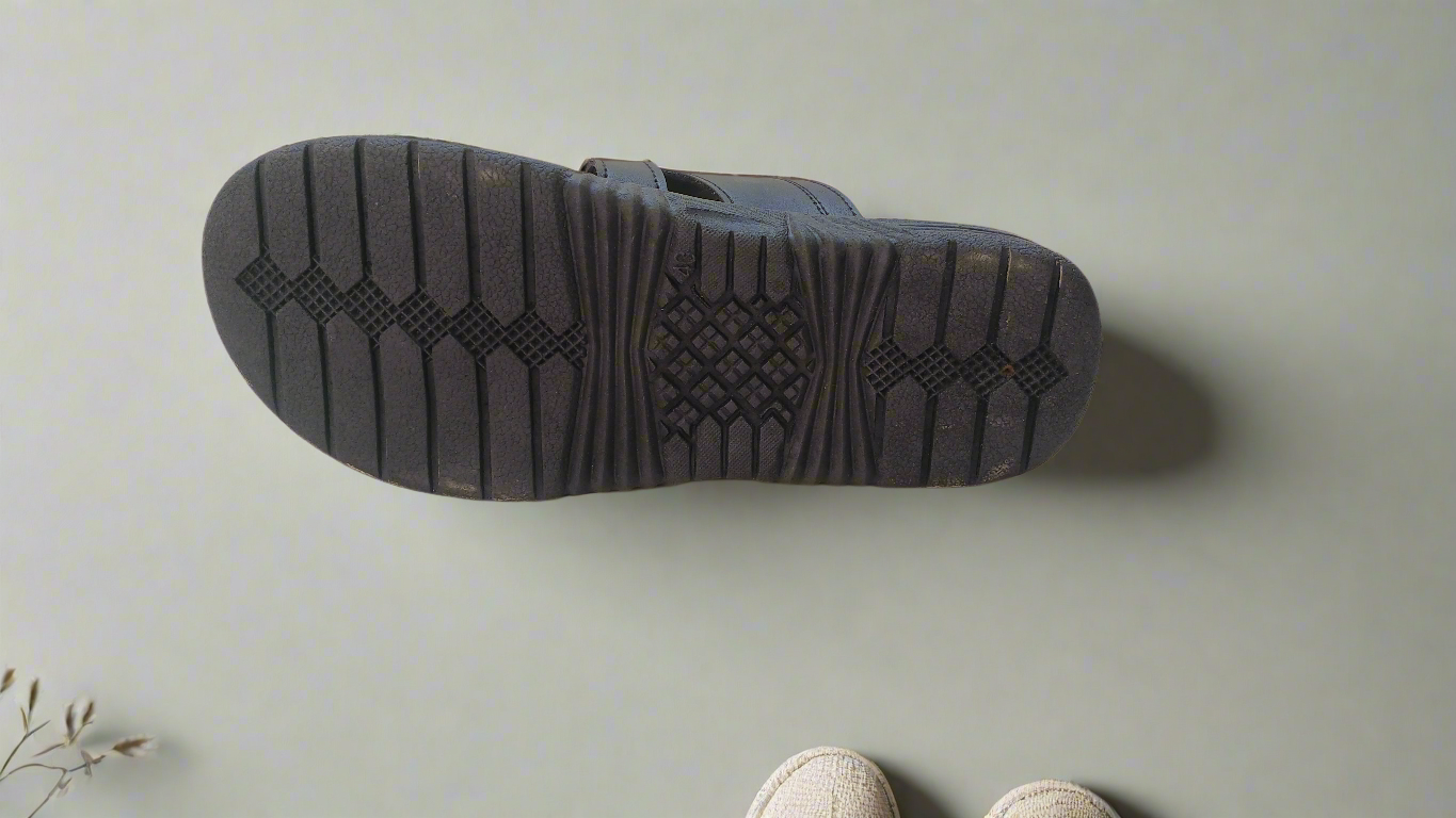 Soft Sole Stylish Slippers - Black - SS 003