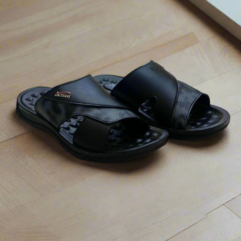 Slippers Men -  Dotted Sole - Double Color Black - DC 001